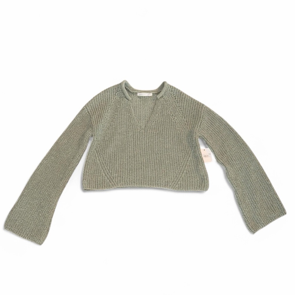 Altar’d State Sage Green Cropped Knit Sweater – Size L (NWT $68)